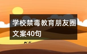 學校禁毒教育朋友圈文案40句