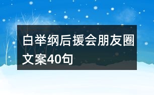 白舉綱后援會朋友圈文案40句