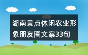 湖南景點(diǎn)休閑農(nóng)業(yè)形象朋友圈文案33句