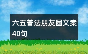 六五普法朋友圈文案40句