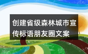 創(chuàng)建省級(jí)森林城市宣傳標(biāo)語(yǔ)、朋友圈文案37句