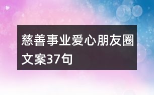 慈善事業(yè)、愛心朋友圈文案37句