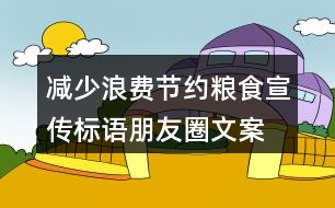 減少浪費(fèi)、節(jié)約糧食宣傳標(biāo)語朋友圈文案36句