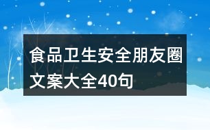 食品衛(wèi)生安全朋友圈文案大全40句