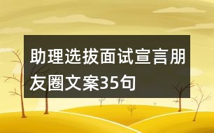 助理選拔面試宣言、朋友圈文案35句