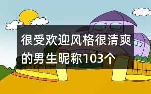 很受歡迎風格很清爽的男生昵稱103個