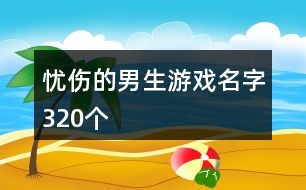 憂傷的男生游戲名字320個