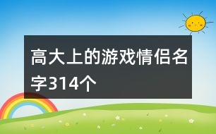 高大上的游戲情侶名字314個(gè)