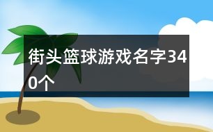 街頭籃球游戲名字340個(gè)