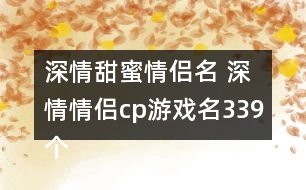 深情甜蜜情侶名 深情情侶cp游戲名339個(gè)