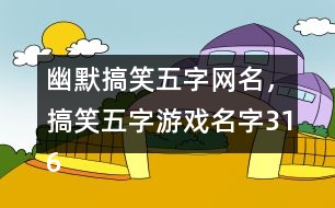 幽默搞笑五字網名，搞笑五字游戲名字316個