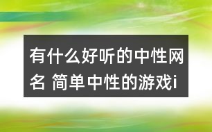 有什么好聽的中性網(wǎng)名 簡單中性的游戲id300個