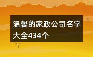 溫馨的家政公司名字大全434個