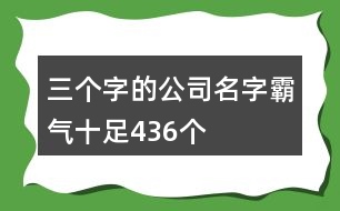 三個(gè)字的公司名字霸氣十足436個(gè)