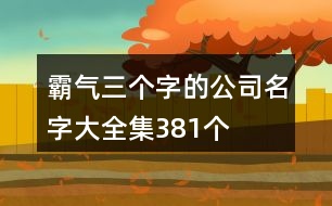 霸氣三個(gè)字的公司名字大全集381個(gè)