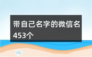 帶自己名字的微信名453個(gè)