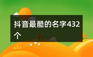 抖音最酷的名字432個