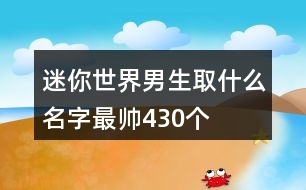 迷你世界男生取什么名字最帥430個