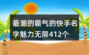 最潮的霸氣的快手名字魅力無(wú)限412個(gè)