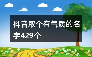 抖音取個(gè)有氣質(zhì)的名字429個(gè)