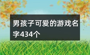 男孩子可愛的游戲名字434個