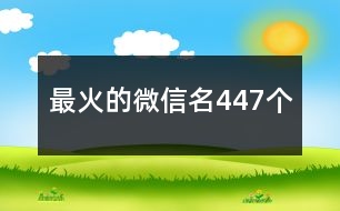 最火的微信名447個(gè)