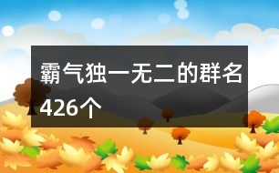 霸氣獨一無二的群名426個