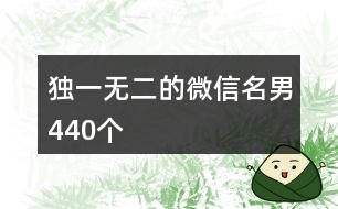 獨(dú)一無(wú)二的微信名男440個(gè)