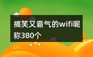 搞笑又霸氣的wifi昵稱380個