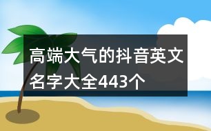 高端大氣的抖音英文名字大全443個(gè)