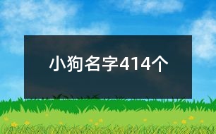 小狗名字414個