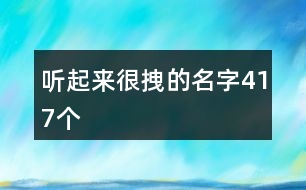 聽起來很拽的名字417個