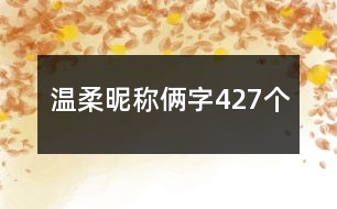 溫柔昵稱倆字427個(gè)