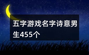 五字游戲名字詩意男生455個(gè)