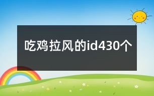 吃雞拉風的id430個