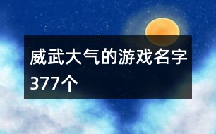 威武大氣的游戲名字377個