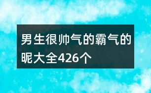 男生很帥氣的霸氣的昵大全426個