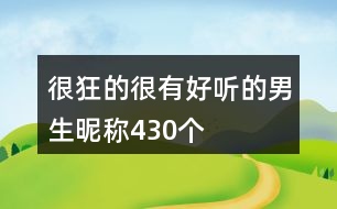 很狂的很有好聽(tīng)的男生昵稱(chēng)430個(gè)