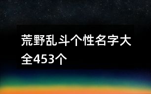 荒野亂斗個性名字大全453個