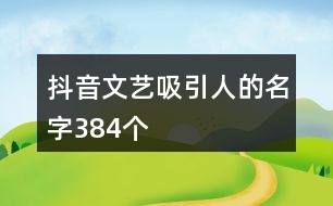 抖音文藝吸引人的名字384個(gè)