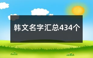 韓文名字匯總434個(gè)