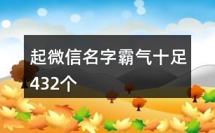 起微信名字霸氣十足432個(gè)