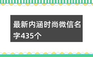 最新內涵時尚微信名字435個