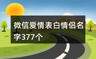 微信愛(ài)情表白情侶名字377個(gè)