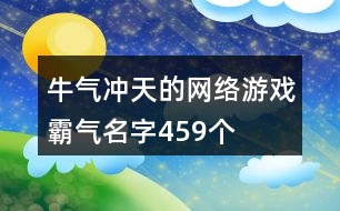 牛氣沖天的網(wǎng)絡游戲霸氣名字459個