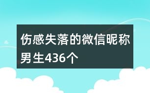 傷感失落的微信昵稱男生436個(gè)