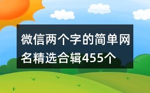 微信兩個字的簡單網(wǎng)名精選合輯455個