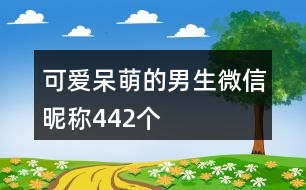 可愛呆萌的男生微信昵稱442個(gè)