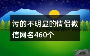 污的不明顯的情侶微信網(wǎng)名460個(gè)