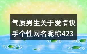 氣質(zhì)男生關(guān)于愛(ài)情快手個(gè)性網(wǎng)名昵稱423個(gè)